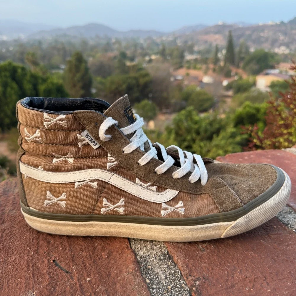 Vans Vault x WTAPS OG Sk8-Hi LX Olive Crossbones High Top Sneakers Mens 11.5